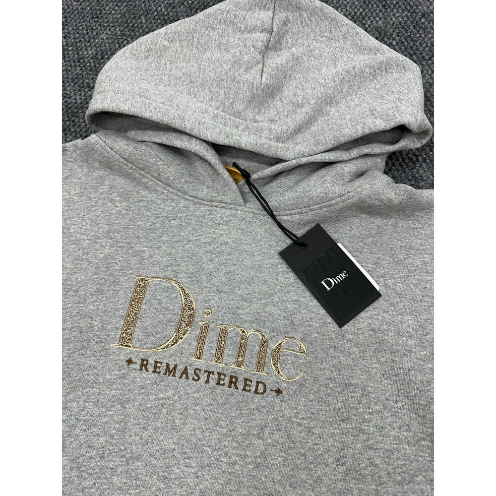 Dime Remastered Men's Small Hoodie Sweatshirt Gray Pullover Embroidered Logo New